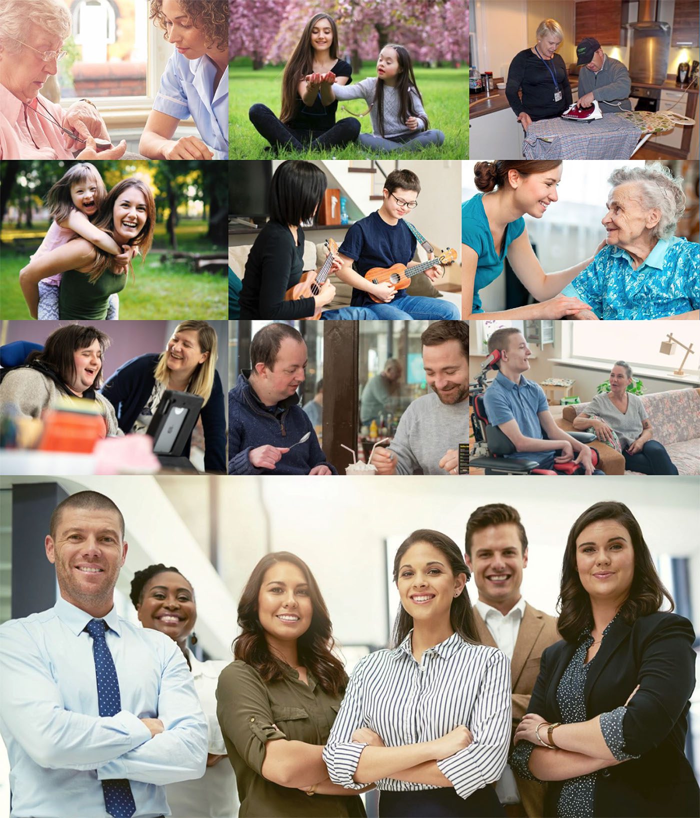 Happy people with jobs